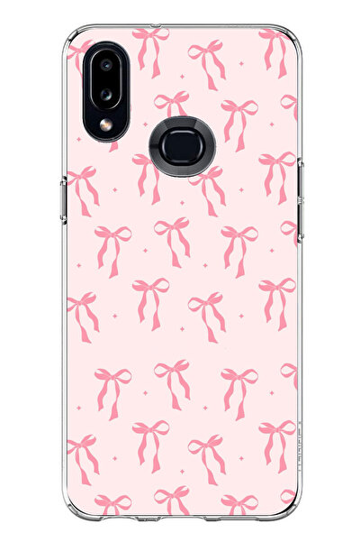 TechTree Samsung Galaxy A10S Uyumlu Soft Pembe Fiyonk Desenli Baskılı Silikon...
