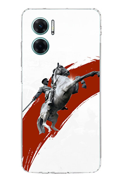 TechTree حافظة سيليكون متوافقة مع هاتف Redmi Note 11E بتصميم حصان منتفخ وتفاص...