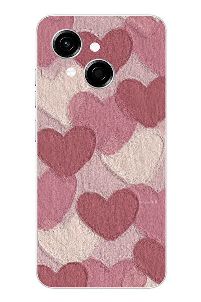 TechTree حافظة سيليكون مطبوع متوافقة مع هاتف Tecno Spark GO 1 بلون وردي باستي...