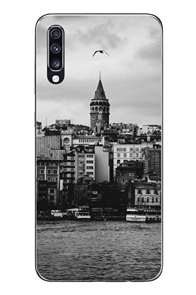 TechTree جراب سيليكون متوافق مع هاتف سامسونج جالاكسي A70 مع مناظر برج جالاتا ...