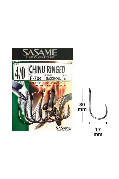 Sasame F-724 No:4/0 Chinu Ringed Olta İğnesi 6 Adet