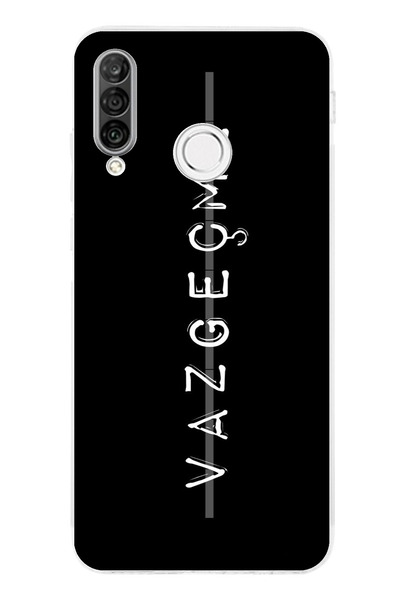 TechTree حافظة سيليكون متوافقة مع هاتف هواوي P30 لايت مكتوب عليها مطبوع