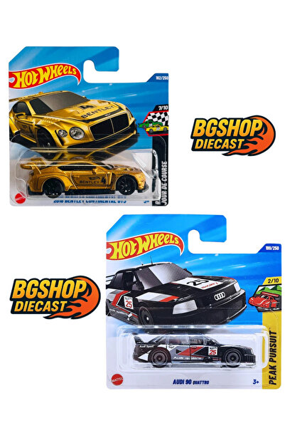 HOT WHEELS Audi 90 Quattro Black - 2018 Bentley Continental GT3 (Gold)