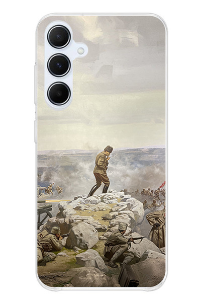 TechTree حافظة سيليكون متوافقة مع هاتف سامسونج جالاكسي A55 من Cephede Commander Independence Ataturk مطبوع