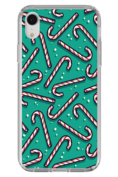 TechTree حافظة سيليكون متوافقة مع هاتف iPhone XR لعام مطبوع مع حلوى عيد الميل...