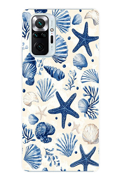 TechTree حافظة سيليكون مطبوع متوافقة مع هاتف Redmi Note 10 PRO بنمط صدفة البح...