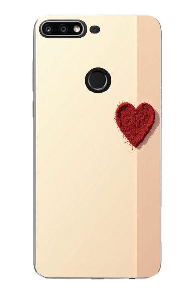 TechTree حافظة سيليكون مطبوعة على شكل قلب أحمر متوافقة مع هاتف هواوي Y7 2018 ...