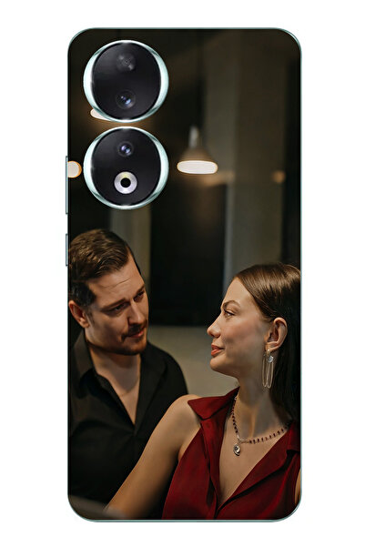 TechTree حافظة سيليكون متوافقة مع هاتف Honor 90 - Eşref وNisan مطبوع