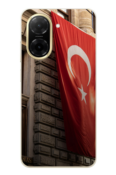 TechTree حافظة سيليكون متوافقة مع Redmi A5 على شكل العلم التركي مطبوع