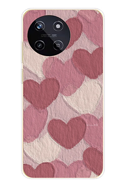 TechTree حافظة سيليكون مطبوع متوافقة مع هاتف Realme 11 4G بلون وردي باستيل وق...