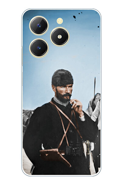 TechTree حافظة سيليكون متوافقة مع هاتف Realme C61 من أتاتورك مطبوع