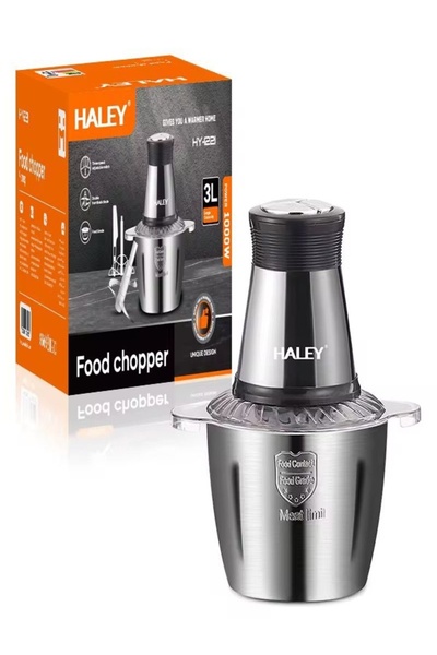 OEM HALEY Tocator Electric HY-221, Bol Inox 3L, 1000W, 4 Lame, 2 Viteze