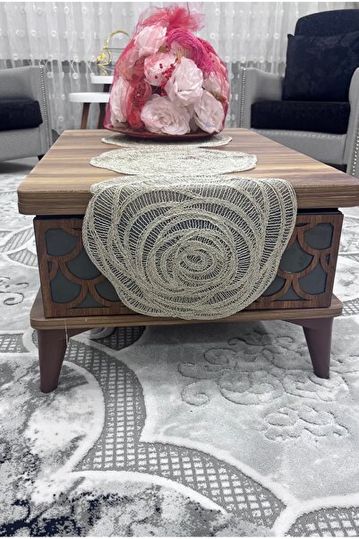 Muensu Husă de masă de lux de culoare cappuccino, Runner din silicon, Runner ...