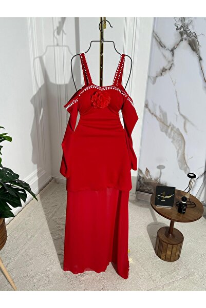 NALA FASHION red evening dress with a royal design