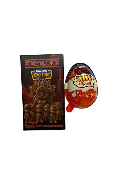 CHOCOBOO SPOOKY FLAVOURS STRANGER THINGS FİGÜRLÜ 35 GR ÇİKOLATA + Kinder Joy Stranger Things 20g