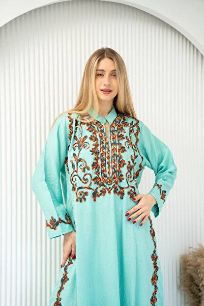 AFandina Linen jalabiya with a luxurious classic design SM-11