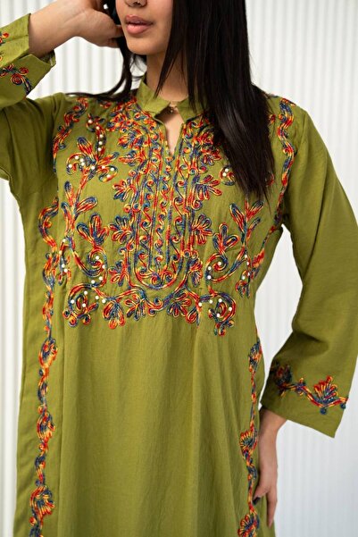 AFandina Linen jalabiya with a luxurious classic design SM-11