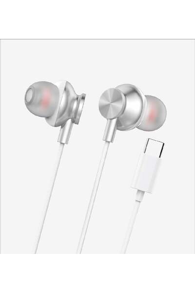 Link LinkTech H341 Spor Yüksek Baslı Silikonlu Kablolu Beyaz Kulaklık Type-C
