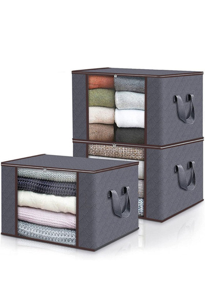 GZYIZHOU 3 أكياس تخزين ملابس، منظمات ذات سعة كبيرة للبطانيات والوسائد والدمى ...