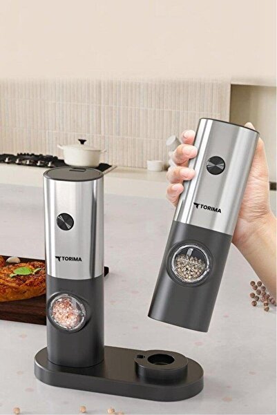 Torima KYMQ-16-BS Siyah Pilli Işıklı Otomatik Yeni Nesil Tuz Karabiber Değirm...