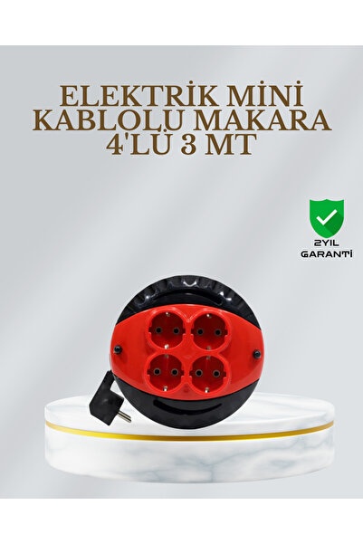 UCUZTEKNO Ce Certified 3 Meter 4-Prong Corded Socket Reel