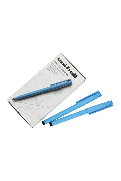 UNİ-BALL Uni-ball UB-100 Blue Liquid Ink Pen – Precision Metal Tip