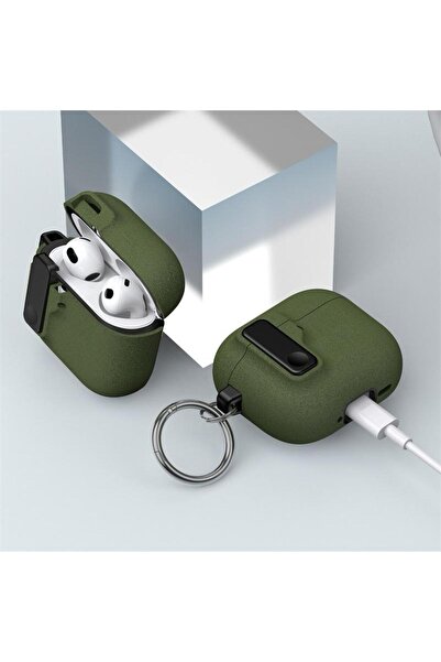 UnDePlus Airpods 5.Nesil 4.Nesil ile uyumlu Kılıf Standlı Kilitli TPU Premium Matte Trip Case