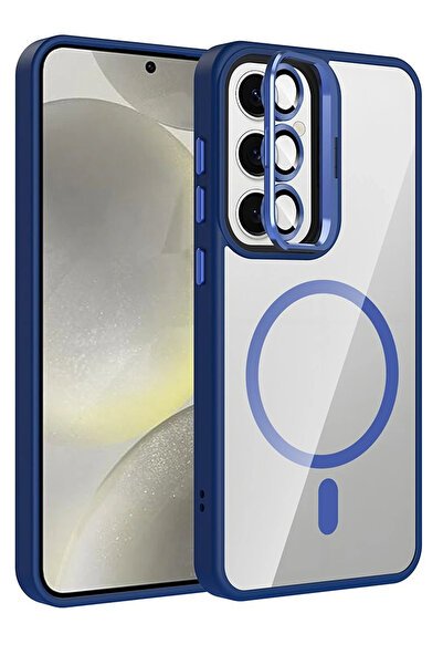 Rivor Samsung Galaxy S25 FE Uyumlu Kılıf Standlı ve Kamera Lens Hediyeli MagS...
