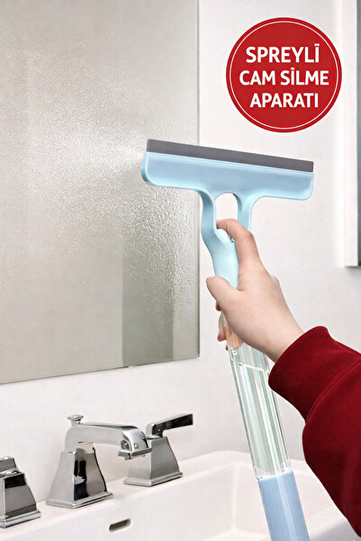 TOYFEST جهاز تنظيف الزجاج 4 في 1 مع بخاخ - منظف زجاج مع ممسحة، منظف نوافذ ومرايا مع فرشاة