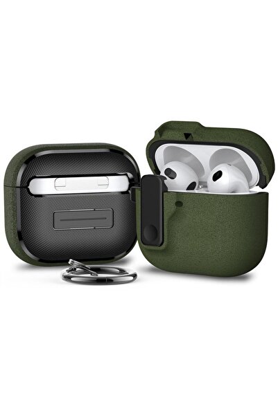 UnDePlus Apple Airpods 4. Nesil ile uyumlu Kılıf Standlı Kilitli TPU Premium Matte Trip Case
