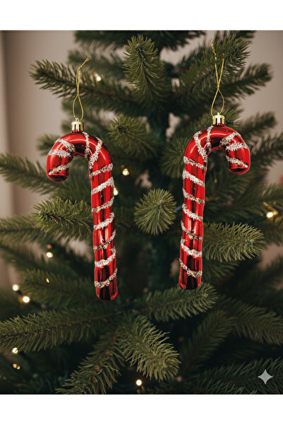 DODOMAR 16 cm – Ornament pentru brad de Crăciun Baston de zahăr cu dungi roși...
