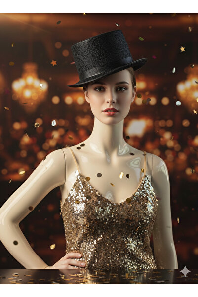 test marka Black wizard laser cut glitter party hat plastic