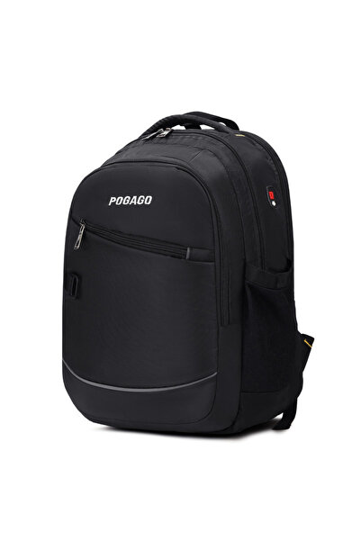 POGAGO حقيبة ظهر كبيرة متعددة الجيوب للكمبيوتر المحمول مقاس 15.6 بوصة، مناسبة للسفر والمدرسة والمكتب، مع حامل زجاجة.