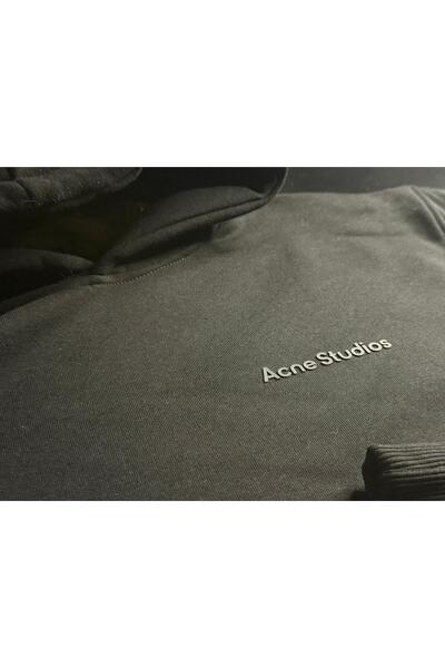 PURE EFFECT Hanorac unisex Acne Studios cu logo din cauciuc în relief cu imprimeu 3 Thread Ş cu căptușeală din fleece