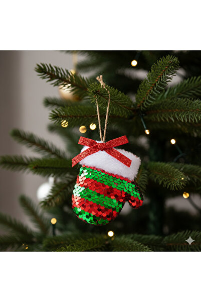 DODOMAR 9 X 10 cm – Christmas Tree Ornament Sequined Glove Hanging Decorative Ornament