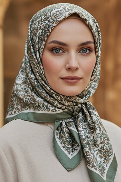 NESSCARF وشاح نسائي طبيعي مطبوع 95x95 سم