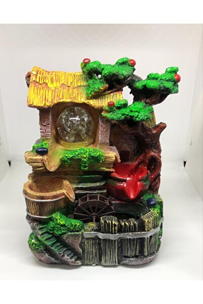 Lebron Dekoratif Işıklı ve Değirmenli Masaüstü Su Şelalesi