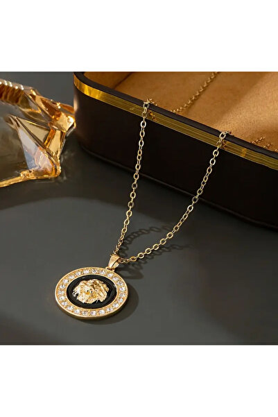 REKS Aslan Figürlü Gold Kaplama Erkek ve Kadın Kolye – Gücün ve Asaletin Simg...