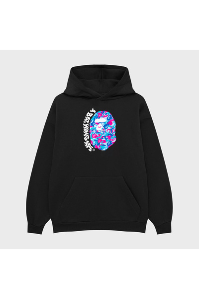 PURE EFFECT سويت شيرت بقلنسوة للجنسين من BATHING MELTED مطبوع 3 Thread Ş مبطن...