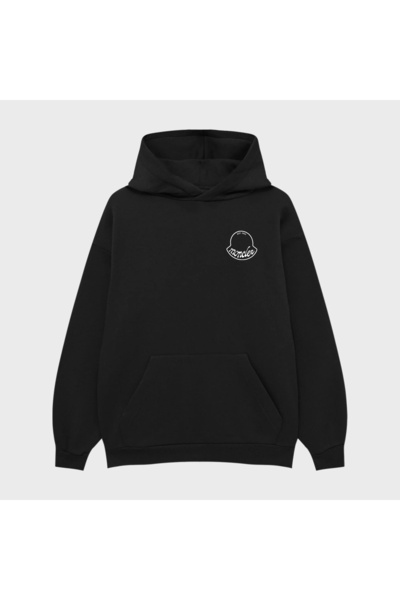 PURE EFFECT Hanorac unisex basic LOGO cu imprimeu 3 Thread Ş cu căptușeală din fleece