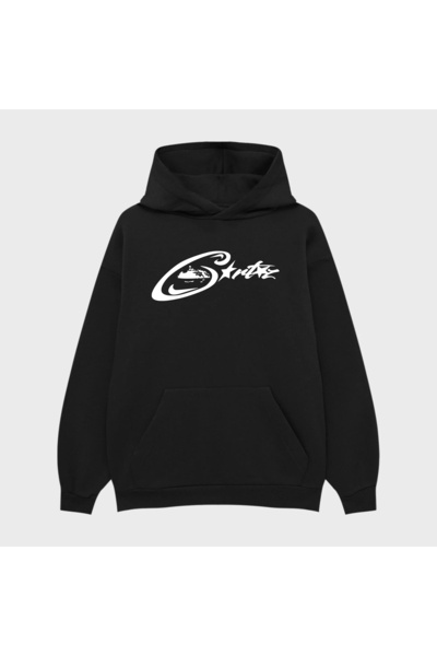 PURE EFFECT Hanorac unisex CORTEIZ ISLAND cu imprimeu 3 Thread Ş cu căptușeală din fleece