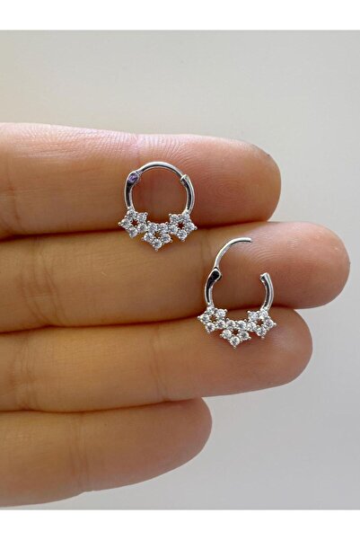 Arescollection 1 adet çelik zirkon taşlı septum daith helix lobe uyumlu piercing