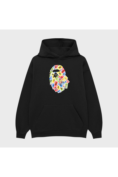 PURE EFFECT Hanorac unisex BATHING UNO cu imprimeu 3 Thread Ş cu căptușeală d...