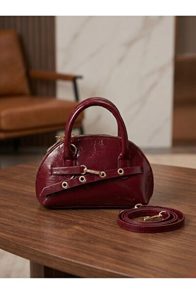 BELUNABAGSS Çarpraz Omuz Askılı Şık Kadın Çanta, Kadın Omuz Çantası, Bordo Çanta