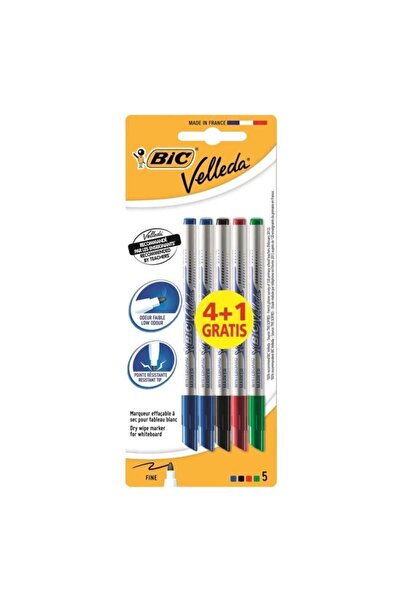 Bic Velleda 4+1 Beyaz Tahta Kalemi