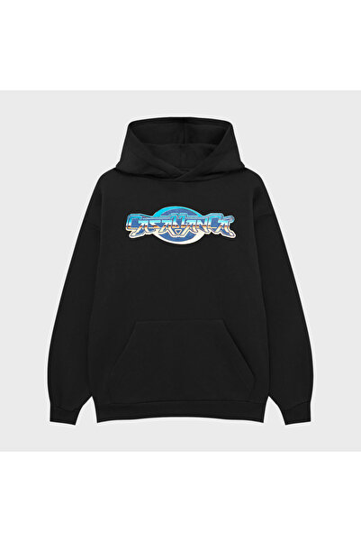 PURE EFFECT Hanorac unisex CASA CYBER cu imprimeu 3 Thread Ş cu căptușeală din fleece