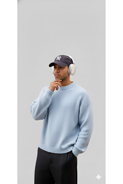 ModaBase Men'S-Selanik Knitting-O Oversized Circular Neck-Long Sleeve-Sweater