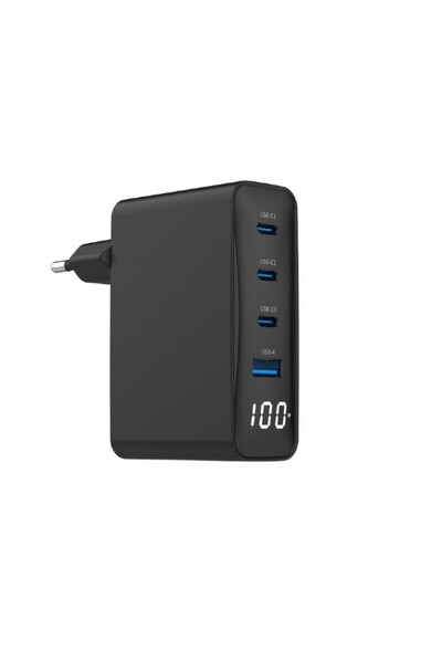 Gembird Incarcator de perete TA-UC-PDQC100LCD-01-BK, cu priza, 100W, negru