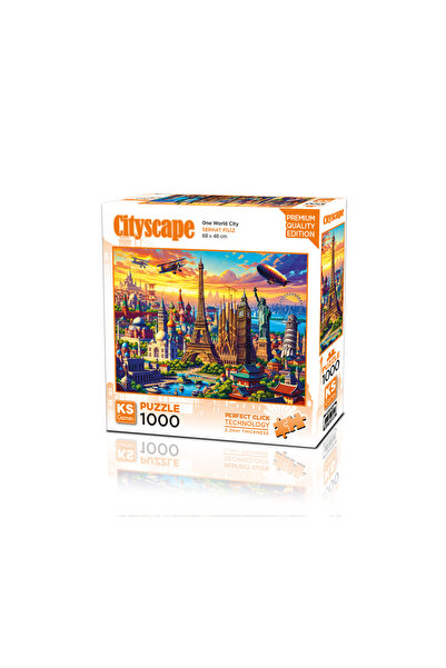 Ks Games لغز مدينة العالم الواحدة مكون من 1000 قطعة