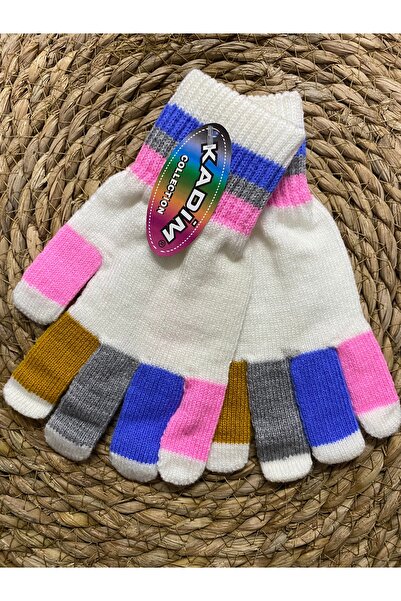 Kadim قفازات أكريليك للأولاد والبنات - تصميم ملون بأصابع مخططة للأولاد من عمر...